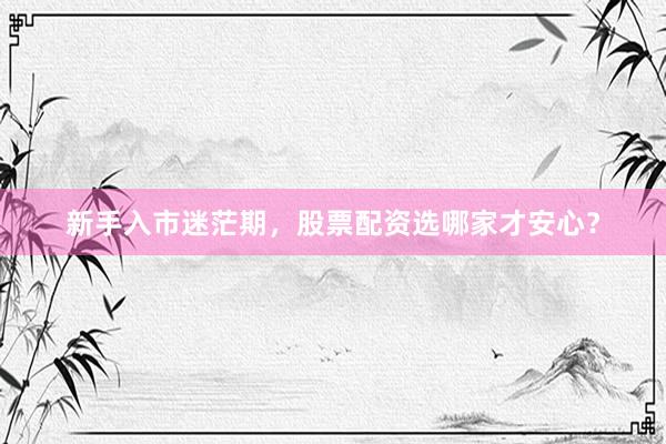 新手入市迷茫期,股票配资选哪家才安心?