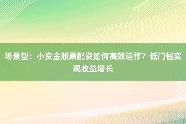 场景型：小资金股票配资如何高效运作？低门槛实现收益增长