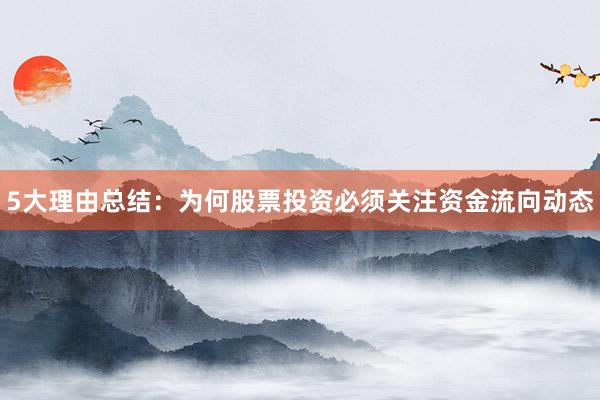 5大理由总结：为何股票投资必须关注资金流向动态