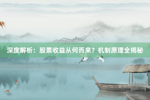 深度解析：股票收益从何而来？机制原理全揭秘