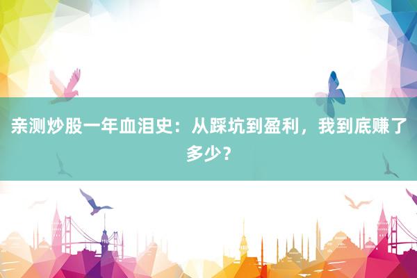 亲测炒股一年血泪史：从踩坑到盈利，我到底赚了多少？