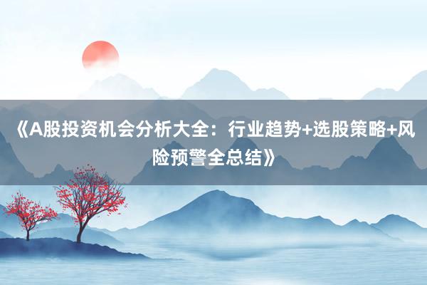 《A股投资机会分析大全：行业趋势+选股策略+风险预警全总结》